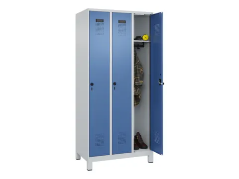 locker,HxBxD 1950x900x500mm,3vak,vak B 300mm,draaigrendel,voeten