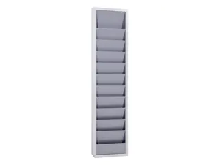 orderplanner,10vakken,HxBxD 1278x315x74mm,plank(en) plaatstaal,grijs - 1