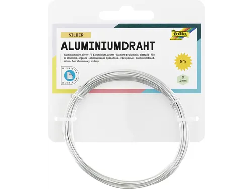 Aluminiumdraad Folia 1mmx5m zilver
