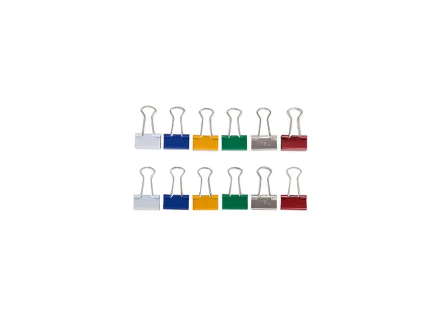 Papierklem Foldback mauly Assorti 214 15mm 12 Stuks