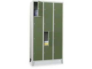 lockerkast,HxBxD 1850x900x500mm,3x4vakken,RAL7035,front RAL6011 - 2