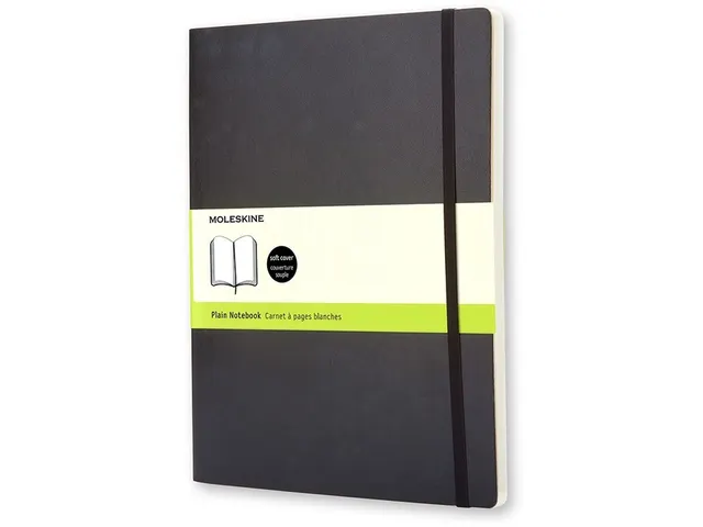 Notitieboek Moleskine XL 190x250mm blanco soft cover zwart