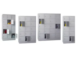 lockerkast,HxBxD 1518x600x500mm,2x4vakken,RAL7035,front RAL6011 - 3
