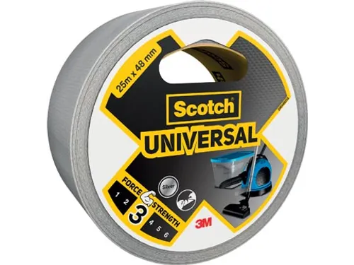 ducttape Universal, ft 48 mm x 25 m, zilver
