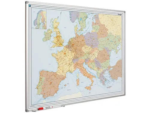 Landkaart Bord 90x120cm Softline Profiel 8mm Europa