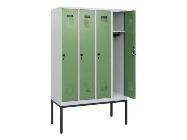 schoollocker,HxBxD 1950x1200x500mm,4vak,vak B 300mm,draaigrendel