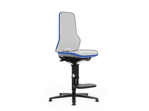 Modulaire Draaistoel 590-870mmx470mm Opstap Blauw Flexband Glijders