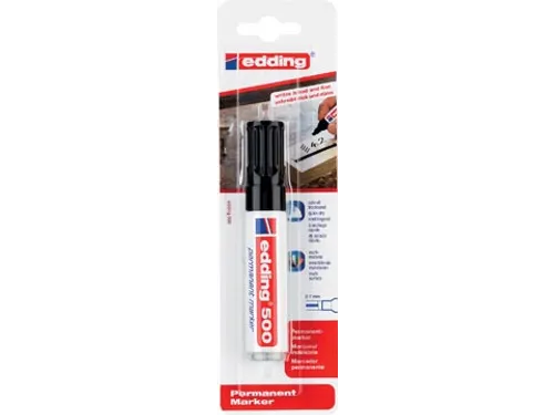 Permanente Marker E-500 Zwart, Op Blister