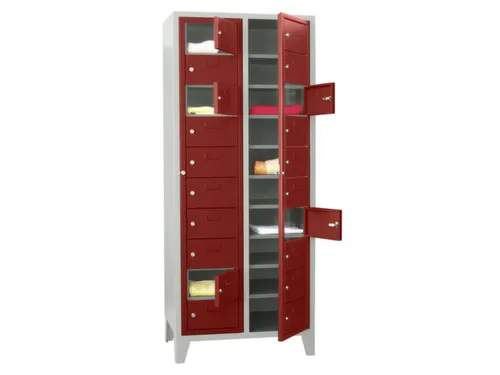 Wasgoedkast 1850x770x500 2x10 Vakken M. Poten Ral7035 Front Ral3000