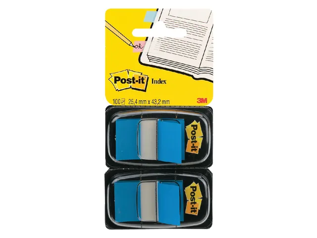 Indextabs Post-it 680 25.4x43.2mm duopack blauw 2x 50 tabs
