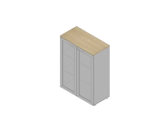 vitrinekast HxBxD 1232x900x450mm 2xhouten vloer 3 OH aluminium eiken