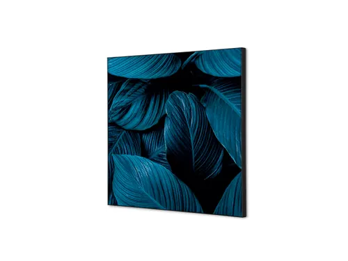 Wanddecoratie Textiel Set 40x40cm Botanische Bladeren Blauw