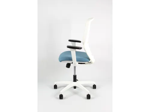 Bureaustoel EN1335 Linea Tekna White 01 l.blauw/wit met 3D armleuning