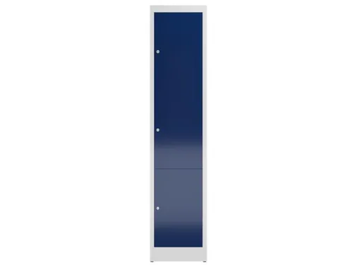 Lockerkast 1800x415x500mm 1x3 vakken cilinderslot, sokkel, RAL5010