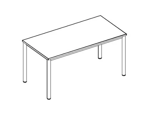 Vergadertafel Hxbxd 74x140x70cm 4-poots Verchroomd Cc-zwart