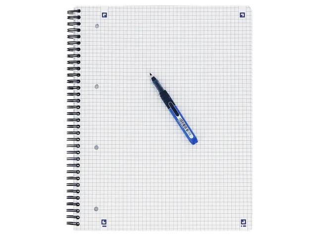 Bloc de cours Oxford A4 + 4 perforations Carreau 10mm 90fls noir