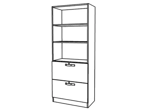 Combikast 3 Legborden 3OH 2 Hangmappenframe 2000x800x420mm Grijs