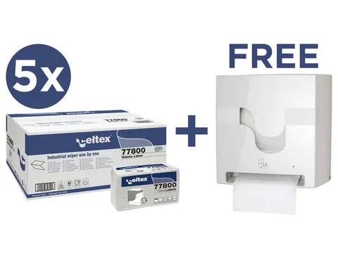 Voordeelbundel Celtex handdoekpapier met gratis Omnia Labor dispenser