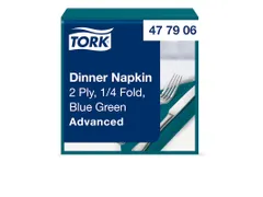 Tork 477906 Dinnerservet Advanced Blauwgroen 39x39cm