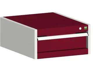 ladekast HxBxD 250x525x525mm 1lade RAL7035 front RAL3004 - 1