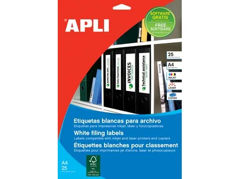 Apli Ordneretiketten 190x61 Ronde Hoeken