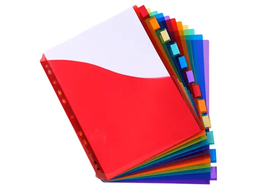 Tabbladen PP A4+ L-m ap + etiket 12 tabs