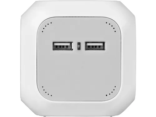 Stekkerblok Brennenstuhl 4 voudig inclusief 2 USB 140cm wit/grijs