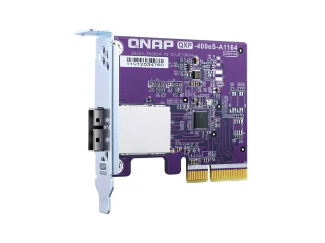 QNAP QXP-400ES-A1164, PCIe, Mini-SAS, Profil bas, PCIe 3.0, Bleu, NAS