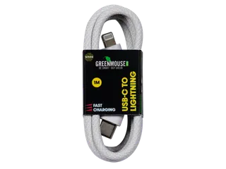 Kabel Green Mouse USB-C to Lightning data Woven 1m blisterverpakking - 2