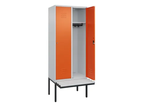 locker met bank,HxBxD 2120x800x815mm,2vak,vak B 400mm,cil.-slot