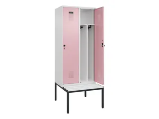 locker met bank,voor scheiding van kleding,HxBxD 2120x800x815mm,2vak - 1