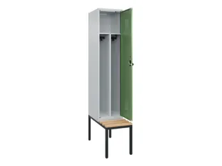 locker met bank,voor scheiding van kleding,HxBxD 2120x400x815mm,1vak - 1