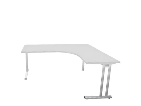 bureau in vrije vorm,HxBxD 740x1800x1600mm,vrije vorm,MP-lichtgrijs
