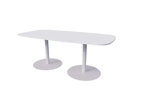 Linesto vergadertafel 200x100 deens ovaal krijtwit 25mm alu