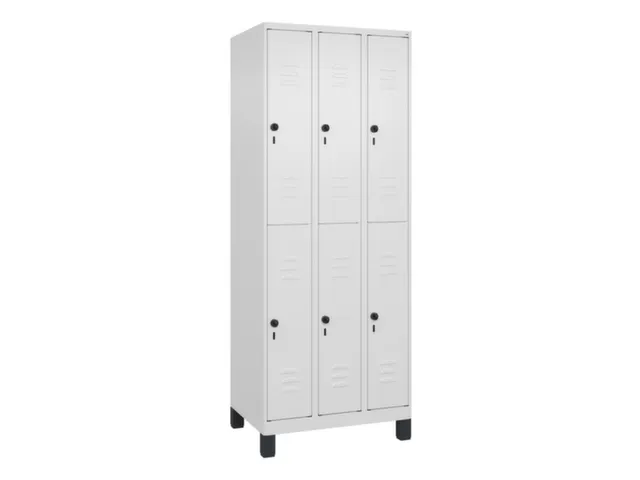 dubbeldekse locker,HxBxD 1950x750x500mm,3x2vak.,vak B 250mm