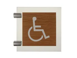Premium Pictogram Glasslook Houtlook Mindervaliden 150x150mm