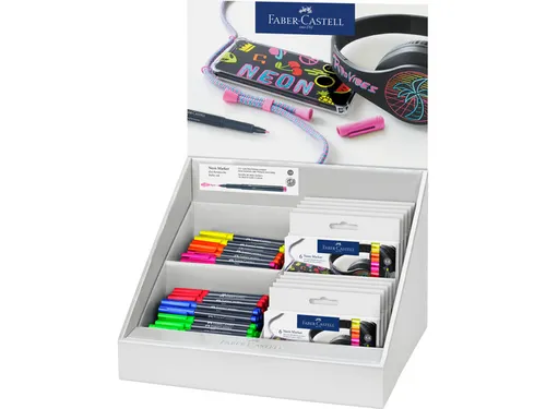 Markers Faber-Castell Neon display assorti kleuren 120 stuks
