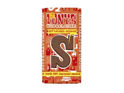 Chocoladeletter Tony's Chocolonely melk karamel zeezout S 180gr