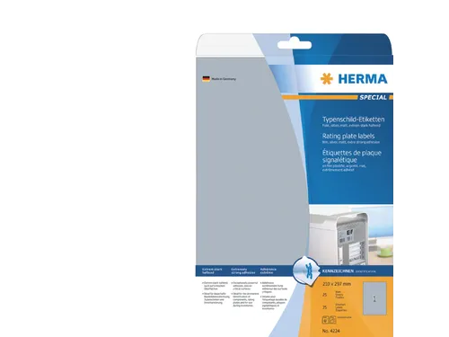 Etiket Herma 4224 210x297mm Weerbestendig Zilver 25 stuks