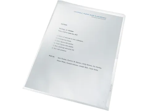 Recycle L-Map A4 0.14mm Transparant gekorreld PP, doos 25 stuks