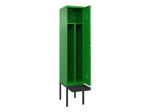locker met bank,voor scheiding van kleding,HxBxD 2120x400x815mm,1vak