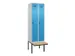 locker met bank,voor scheiding van kleding,HxBxD 2120x600x815mm,2vak