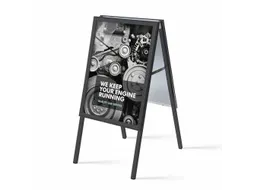 Stoepbord 50x70cm Design Zwart Rechte Hoek 32mm