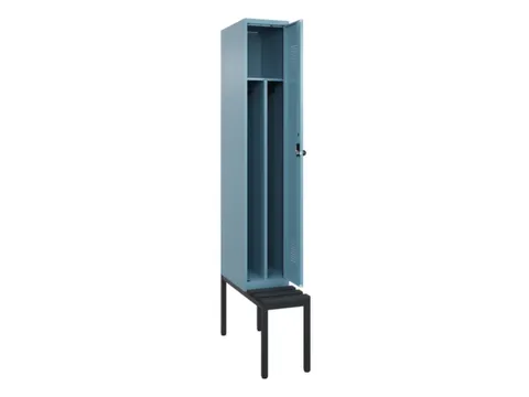 locker met bank,voor scheiding van kleding,HxBxD 2120x300x815mm,1vak