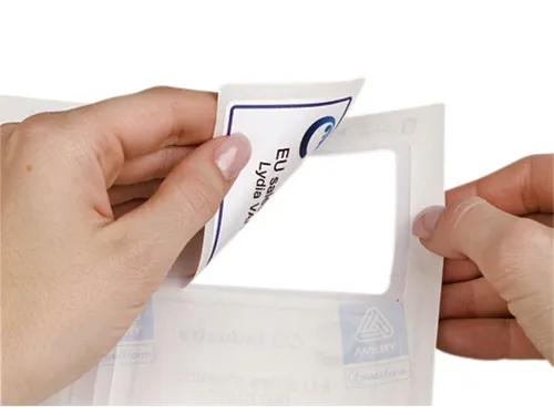 Naambadge etiket Avery L4787 80x50mm Blauw kader Laserprinter 200stuks