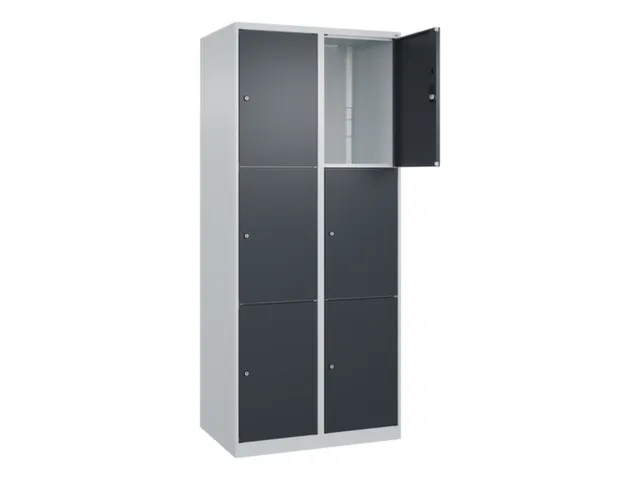 lockerkast,HxBxD 1850x800x500mm,2x3vakken,vak B 400mm,cil.-slot