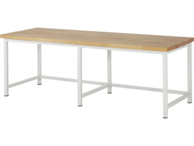 werkbank,HxBxD 840-1040x2500x900mm,beukblad,draagverm. 1250kg,RAL7035