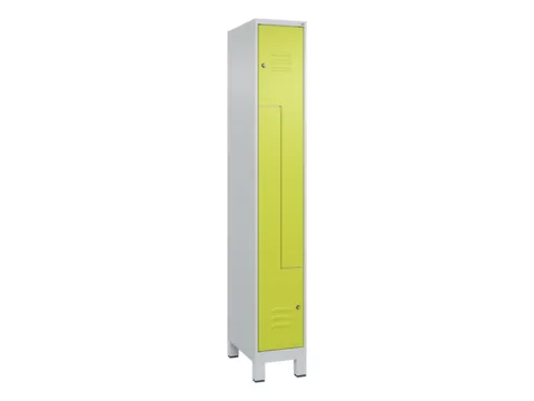Z-garderobekast,HxBxD 1950x300x500mm,vak B 150/300mm,cil.-slot,voeten