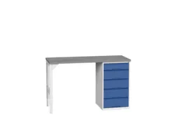 werkbank,HxBxD 930x1500x600mm,linoleumblad,2voeten/1container