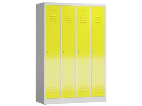 garderobekast 1800x1185x500mm 4vak klink sokkel romp RAL7035 RAL1018